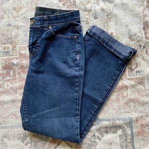 Bootcut Mid-Rise Comfort Waist Elastic Back Blue Jeans 5-Pocket Styling Size 6